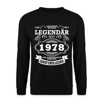 Geburtstag | Jahrgang 1978 | Legende - Unisex Pullover - Schwarz - Vorne - Alina (178cm) & Michal (187cm)