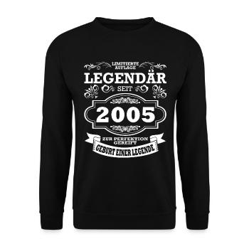 Geburtstag | Jahrgang 2005 | Legende - Unisex Pullover - Schwarz - Vorne - Alina (178cm) & Michal (187cm)