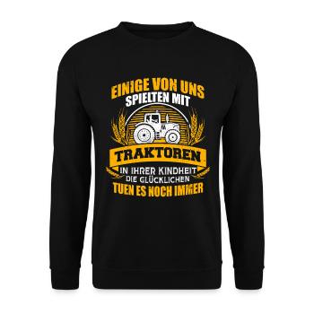 Landwirt Bauer Traktor Traktoren - Unisex Pullover - Schwarz - Vorne - Alina (178cm) & Michal (187cm)