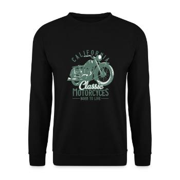 Motorrad Shirt - Unisex Pullover - Schwarz - Vorne - Alina (178cm) & Michal (187cm)
