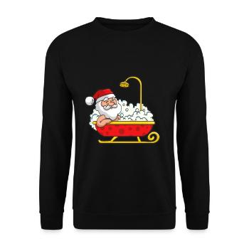 Père Noël présente la luxure joyeuse de Noël - Sweat-shirt Unisexe - noir - Devant - Alina (178cm) & Michal (187cm)