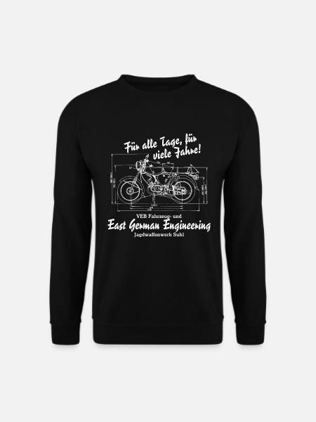 Simson S51 Blueprint - East German Engineering - Unisex Pullover - Schwarz