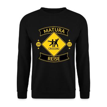 Maturareise 2022 Matura Geschenk Maturant - Unisex Pullover - Schwarz - Vorne - Alina (178cm) & Michal (187cm)