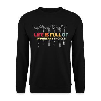 Golf Golfschläger - Unisex Pullover - Schwarz - Vorne - Alina (178cm) & Michal (187cm)
