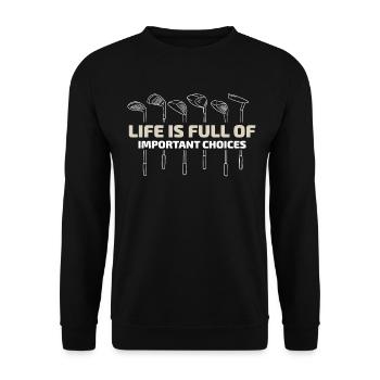 Golf Golfschläger - Unisex Pullover - Schwarz - Vorne - Alina (178cm) & Michal (187cm)