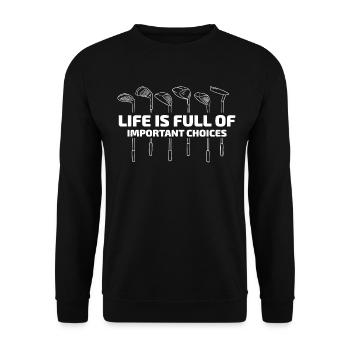 Golf Golfschläger - Unisex Pullover - Schwarz - Vorne - Alina (178cm) & Michal (187cm)