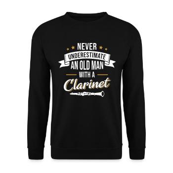 Clarinet Opa Musical Instrument Clarinetist - Unisex Sweatshirt - black - Front - Alina (178cm) & Michal (187cm)
