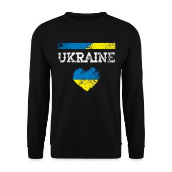 Ukraine - Unisex Pullover - Schwarz - Vorne - Alina (178cm) & Michal (187cm)