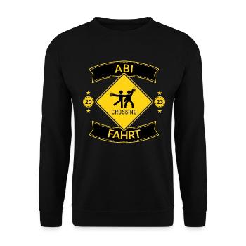 Abi Abifahrt 2023 Abitur Reise - Unisex Pullover - Schwarz - Vorne - Alina (178cm) & Michal (187cm)