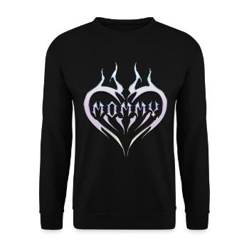 Tribal Heart Tattoo for Emo and Goth - Unisex Sweatshirt - black - Front - Alina (178cm) & Michal (187cm)