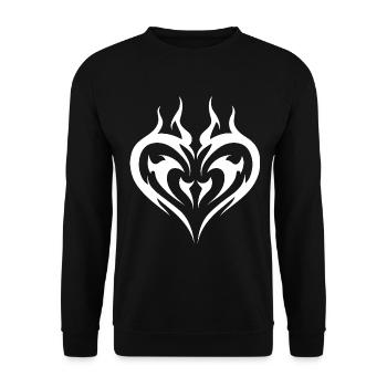 Tribal Heart Tattoo for Emo and Goth - Unisex Sweatshirt - black - Front - Alina (178cm) & Michal (187cm)