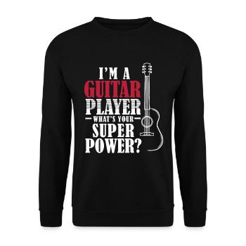 I am A Guitar Player - Unisex Sweatshirt - black - Front - Alina (178cm) & Michal (187cm)