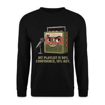 90% self-confidence, 10% tonality - Unisex Sweatshirt - black - Front - Alina (178cm) & Michal (187cm)