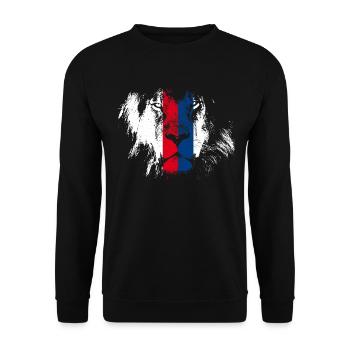 Löwe von Lyon. Frankreich - Unisex Pullover - Schwarz - Vorne - Alina (178cm) & Michal (187cm)