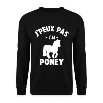Je Peux Pas J'ai Poney - Sweat-shirt Unisexe - noir - Devant - Alina (178cm) & Michal (187cm)