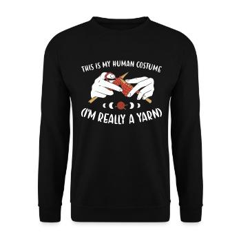 This Is My Human Costume Knitting - Unisex Sweatshirt - black - Front - Alina (178cm) & Michal (187cm)