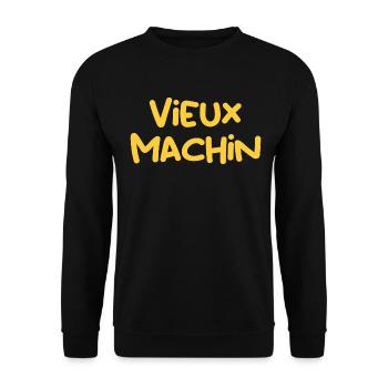 Papa Mon Vieux machin A moi Humour Homme - Sweat-shirt Unisexe - noir - Devant - Alina (178cm) & Michal (187cm)
