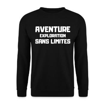 Adventure Exploration Without Limits - Unisex Sweatshirt - black - Front - Alina (178cm) & Michal (187cm)