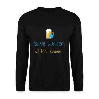 Economiser l'eau, boire de la bière! - Sweat-shirt Unisexe - noir - Devant - Alina (178cm) & Michal (187cm)