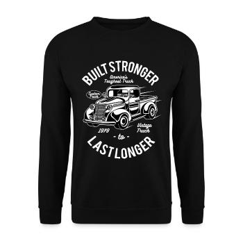 TOUGHEST TRUCK - Retro Truck Shirt Design - Unisex Sweatshirt - black - Front - Alina (178cm) & Michal (187cm)