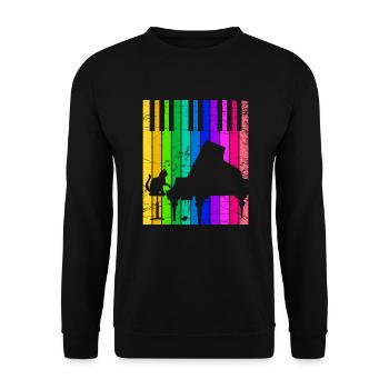 Piano grand piano musical cat kitten music - Unisex Sweatshirt - black - Front - Alina (178cm) & Michal (187cm)