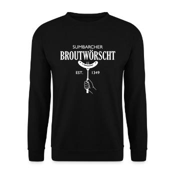 Sumbarcher Broutwörscht EST. 1349 - Unisex Pullover - Schwarz - Vorne - Alina (178cm) & Michal (187cm)