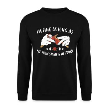 Fine tant que la réserve de fil est en ordre de tricoter - Sweat-shirt Unisexe - noir - Devant - Alina (178cm) & Michal (187cm)