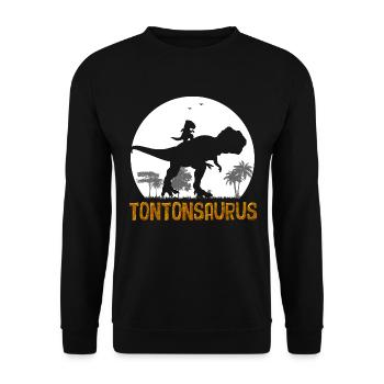 Tontonsaurus Mon Tonton Le Meileur Cadeau Homme - Sweat-shirt Unisexe - noir - Devant - Alina (178cm) & Michal (187cm)
