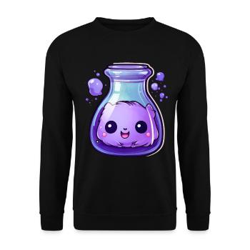 Cute Kawaii Potion - Unisex Sweatshirt - black - Front - Alina (178cm) & Michal (187cm)