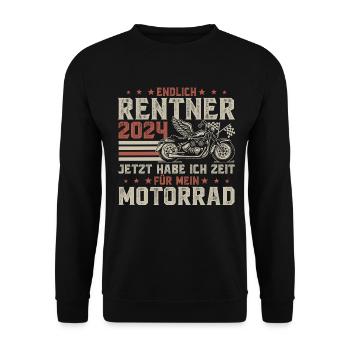 Retirees 2024 Retirement Motorcycle Motorcyclist - Unisex Sweatshirt - black - Front - Alina (178cm) & Michal (187cm)