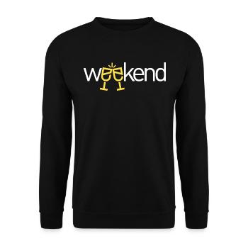 Weekend - finally weekend - Unisex Sweatshirt - black - Front - Alina (178cm) & Michal (187cm)