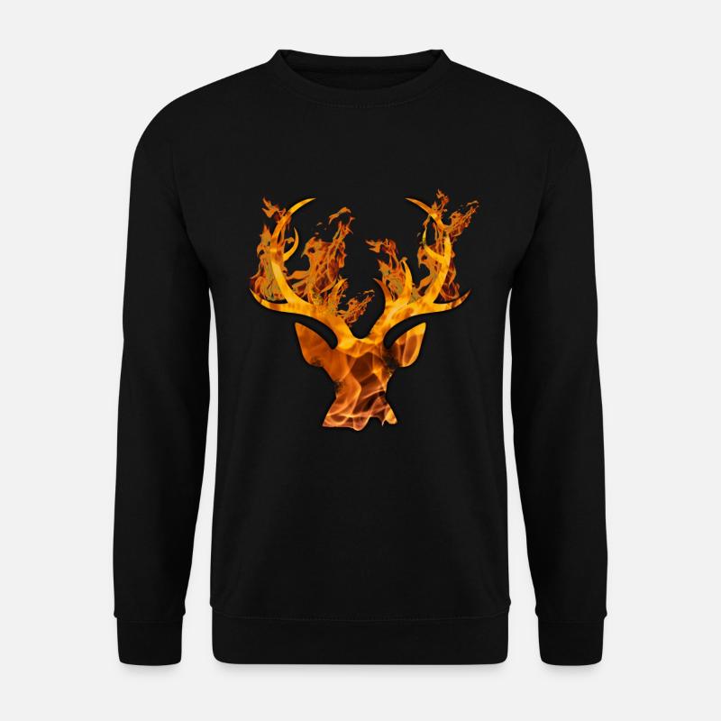 Burning Deer Brennender Hirsch - Unisex Sweatshirt - black