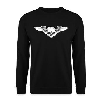 Skull wings - Unisex Sweatshirt - black - Front - Alina (178cm) & Michal (187cm)