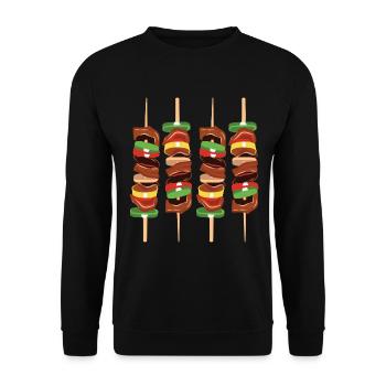 Fast food - Unisex Sweatshirt - black - Front - Alina (178cm) & Michal (187cm)