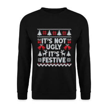 Ugly Ugly Christmas Shirts Hoodies - Unisex Sweatshirt - black - Front - Alina (178cm) & Michal (187cm)