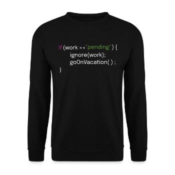 Vacation and Coding Design - Unisex Sweatshirt - black - Front - Alina (178cm) & Michal (187cm)