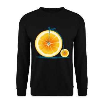 Orange vintage vieux vélo avec rétro cycle Cadre - Sweat-shirt Unisexe - noir - Devant - Alina (178cm) & Michal (187cm)