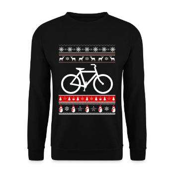 Bicycle and Christmas - Unisex Sweatshirt - black - Front - Alina (178cm) & Michal (187cm)