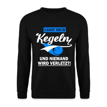 Lustiges Kegeln Hobby Sprüche Kegler Rentner Fun - Unisex Pullover - Schwarz - Vorne - Alina (178cm) & Michal (187cm)