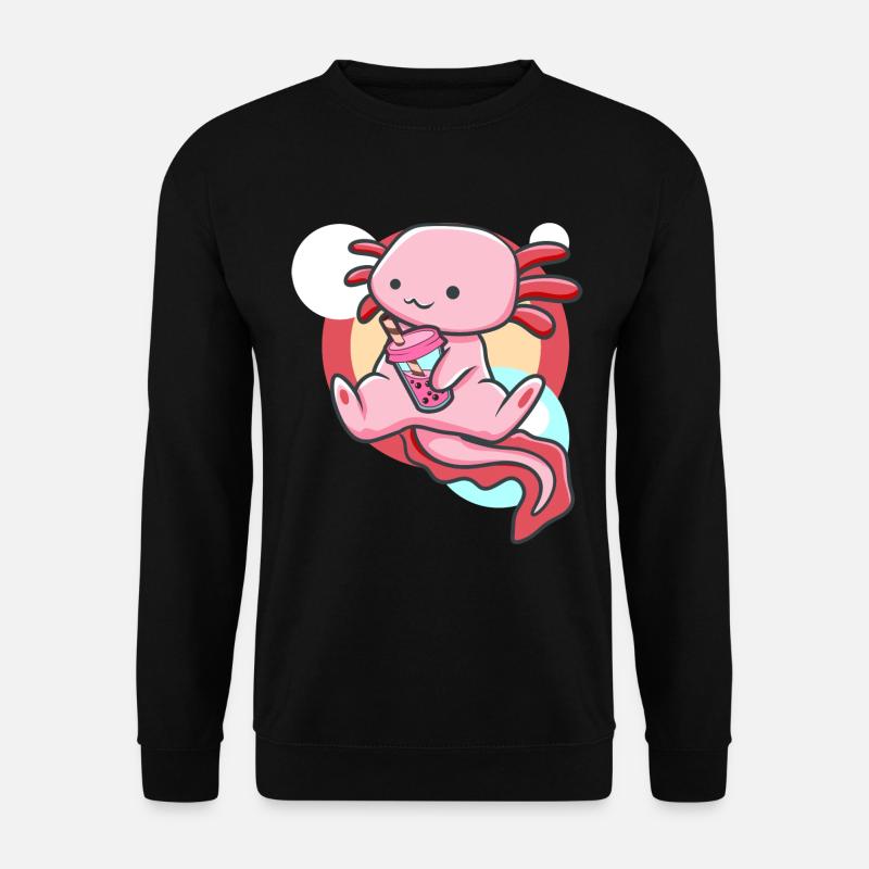 Axolotl and Bubble Tea - Unisex Sweatshirt - black