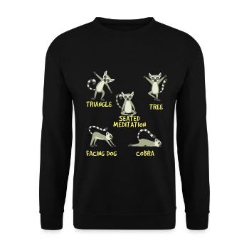 Yoga Lémurien - Sweat-shirt Unisexe - noir - Devant - Alina (178cm) & Michal (187cm)