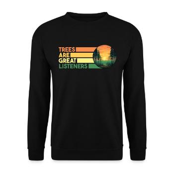 Trees Hold Mouth Funny Sayings Nature T-Shirt - Unisex Sweatshirt - black - Front - Alina (178cm) & Michal (187cm)
