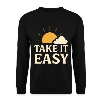 Design soleil vintage Take It Easy - Sweat-shirt Unisexe - noir - Devant - Alina (178cm) & Michal (187cm)