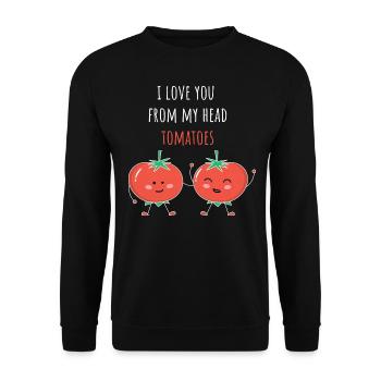 Tomato Shirt I Love You From My Head Tomatoes - Unisex Sweatshirt - black - Front - Alina (178cm) & Michal (187cm)