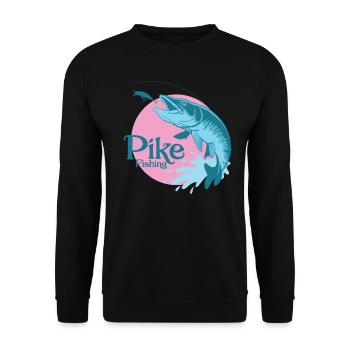 Pêcheur au brochet "Pêche au brochet" - Sweat-shirt Unisexe - noir - Devant - Alina (178cm) & Michal (187cm)
