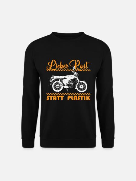 Lieber Rost statt Plastik Simson DDR - Unisex Pullover - Schwarz