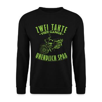Moped DDR Geschenk - Unisex Pullover - Schwarz - Vorne - Alina (178cm) & Michal (187cm)