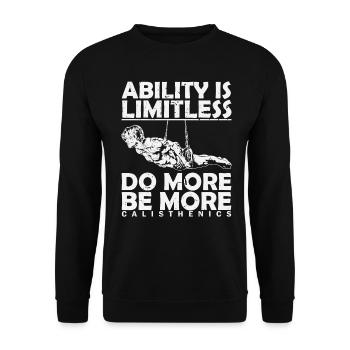Calisthenics Bodykult "Do More, Be More" - Unisex Pullover - Schwarz - Vorne - Alina (178cm) & Michal (187cm)