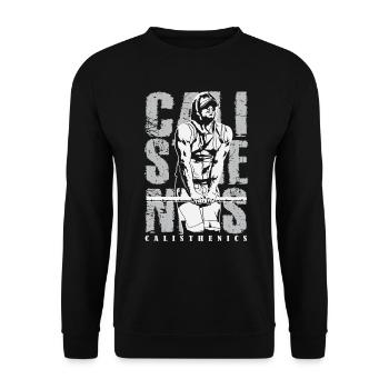 Calisthenics Street Fitness Muscle-Up - Unisex Pullover - Schwarz - Vorne - Alina (178cm) & Michal (187cm)