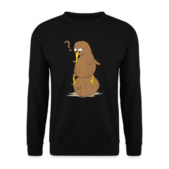 Kiwi Vogel Kiwifrucht Laufvogel - Unisex Pullover - Schwarz - Vorne - Alina (178cm) & Michal (187cm)